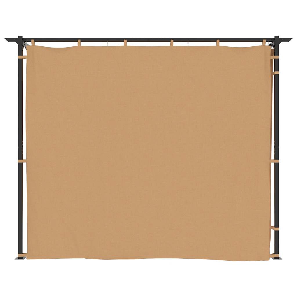 Prieel met gordijnen 3x3 m staal taupe is nu te koop bij PeponiXL, paradijselijk wonen!