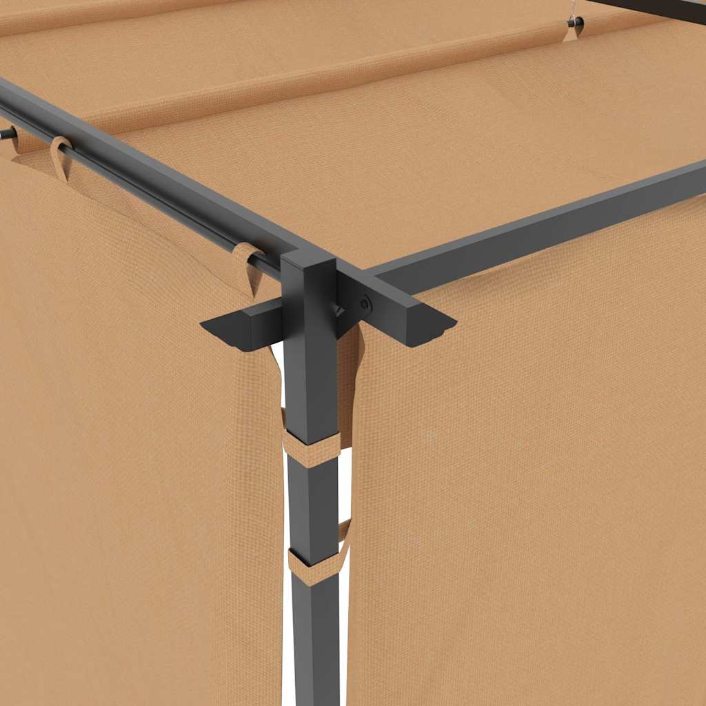 Prieel met gordijnen 3x3 m staal taupe is nu te koop bij PeponiXL, paradijselijk wonen!