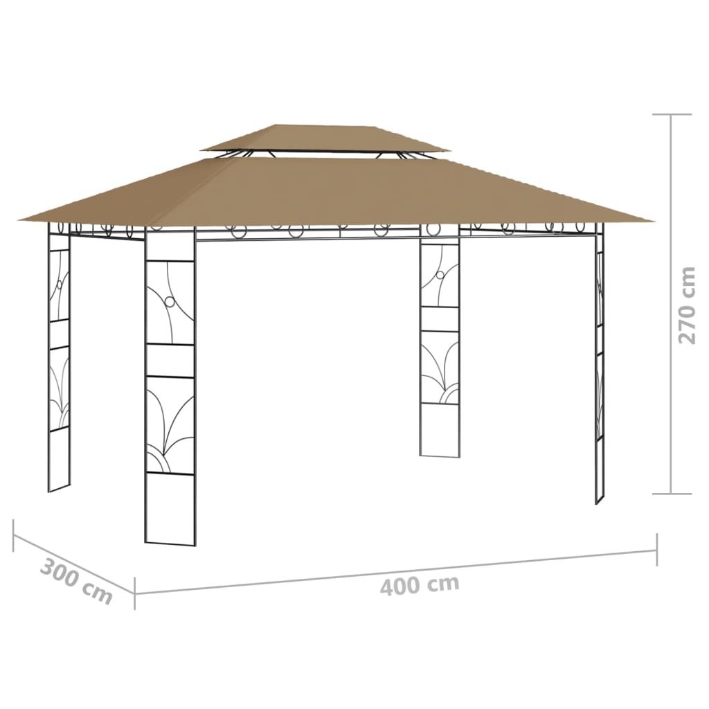 Prieel 160 g/m² 4x3x2,7 m taupe is nu te koop bij PeponiXL, paradijselijk wonen!