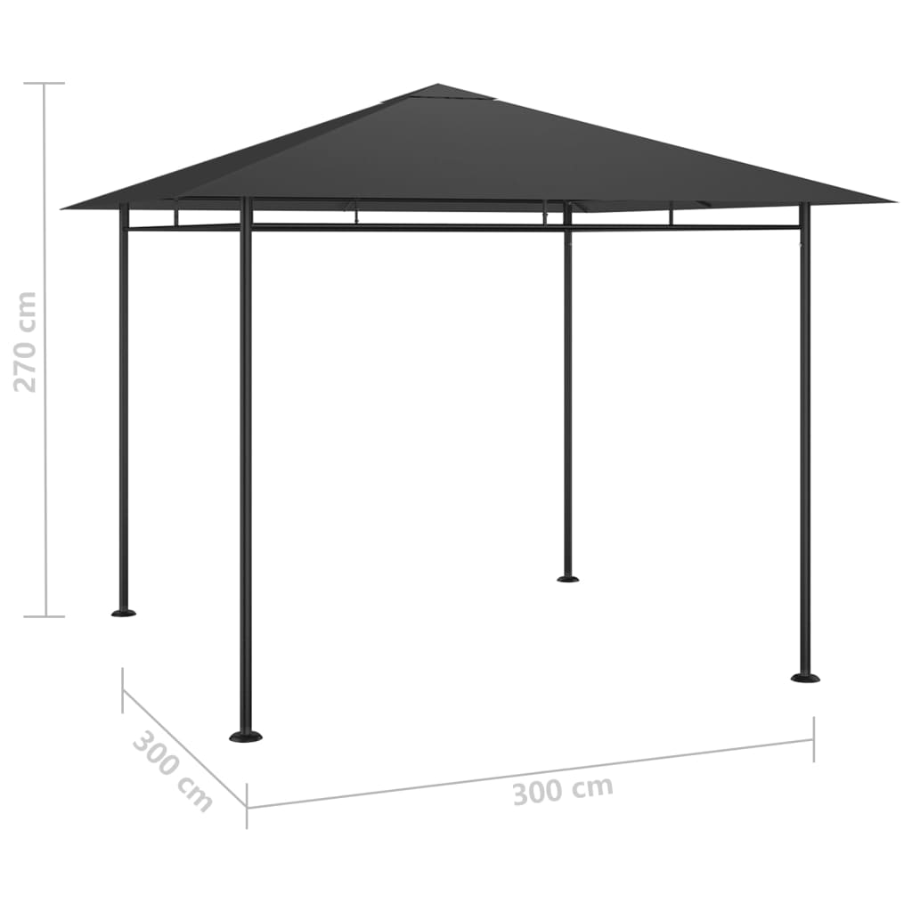Prieel 180 g/m² 3x3x2,7 m antracietkleurig is nu te koop bij PeponiXL, paradijselijk wonen!