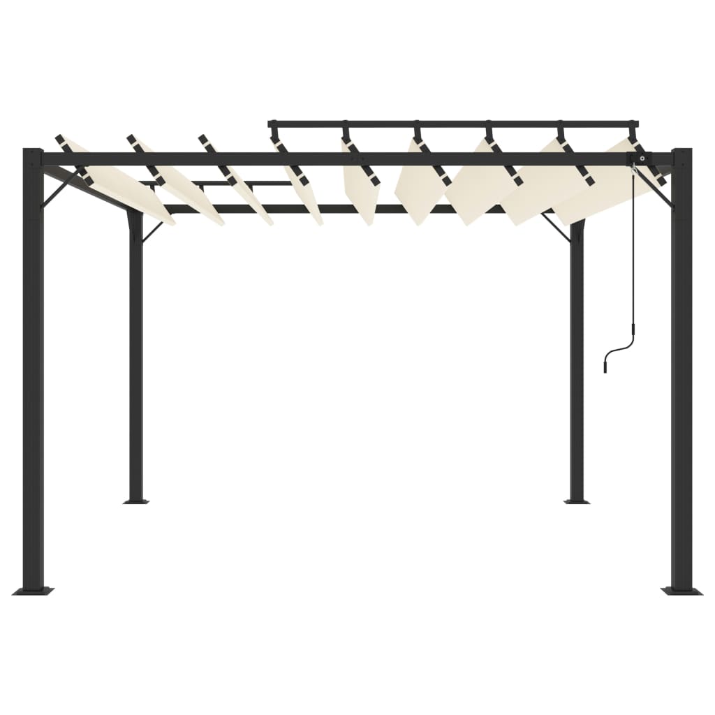 Prieel met lamellendak 3x3 m stof en aluminium crèmekleurig is nu te koop bij PeponiXL, paradijselijk wonen!