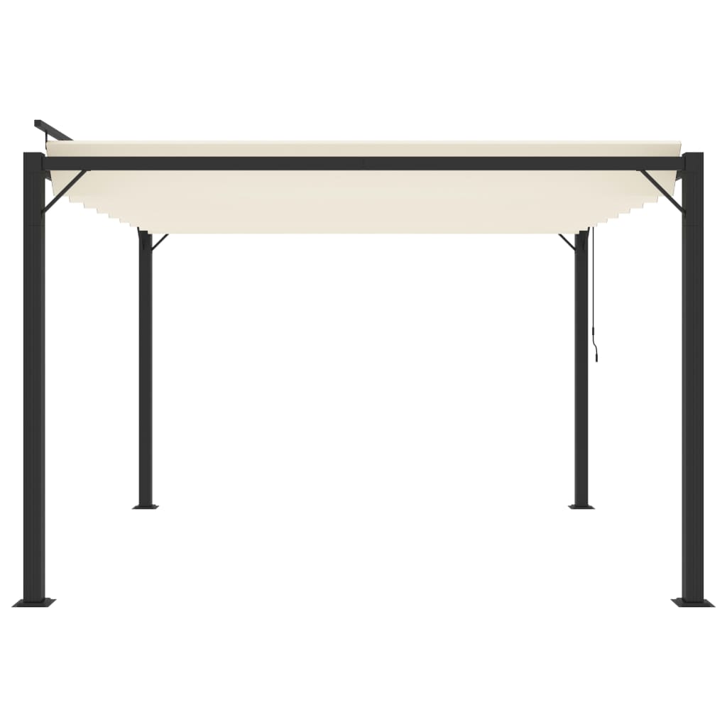 Prieel met lamellendak 3x3 m stof en aluminium crèmekleurig is nu te koop bij PeponiXL, paradijselijk wonen!