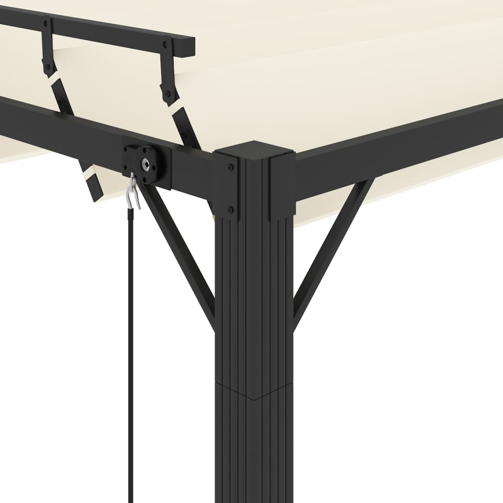 Prieel met lamellendak 3x3 m stof en aluminium crèmekleurig is nu te koop bij PeponiXL, paradijselijk wonen!