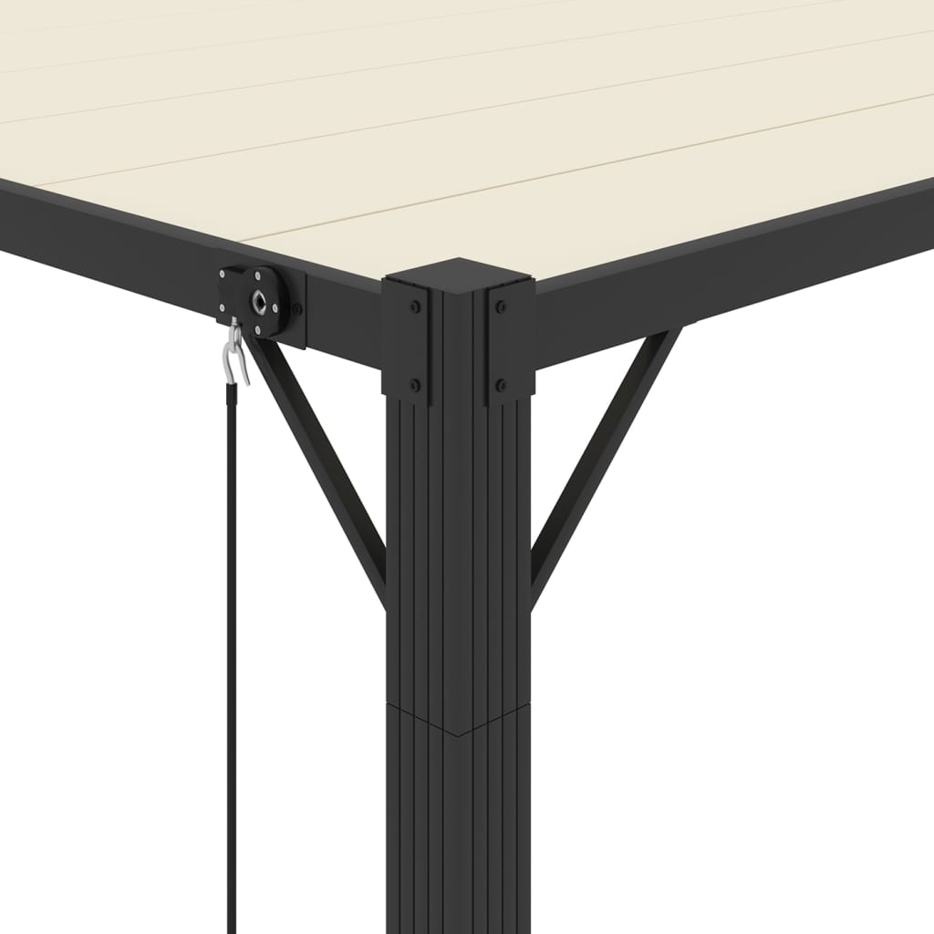 Prieel met lamellendak 3x3 m stof en aluminium crèmekleurig is nu te koop bij PeponiXL, paradijselijk wonen!