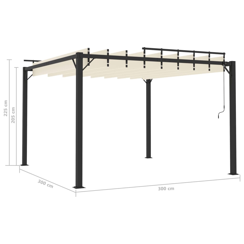 Prieel met lamellendak 3x3 m stof en aluminium crèmekleurig is nu te koop bij PeponiXL, paradijselijk wonen!