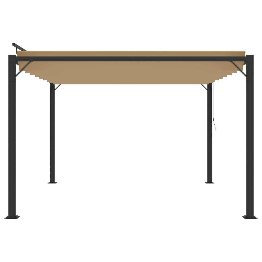 Prieel met lamellendak 3x3 m stof en aluminium taupe is nu te koop bij PeponiXL, paradijselijk wonen!