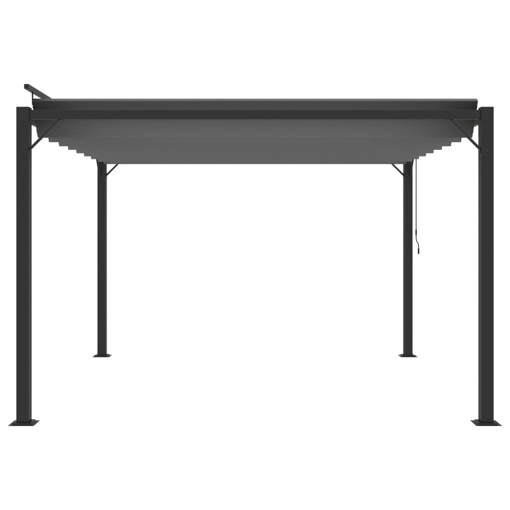 Prieel met lamellendak 3x3 m stof en aluminium antracietkleurig is nu te koop bij PeponiXL, paradijselijk wonen!