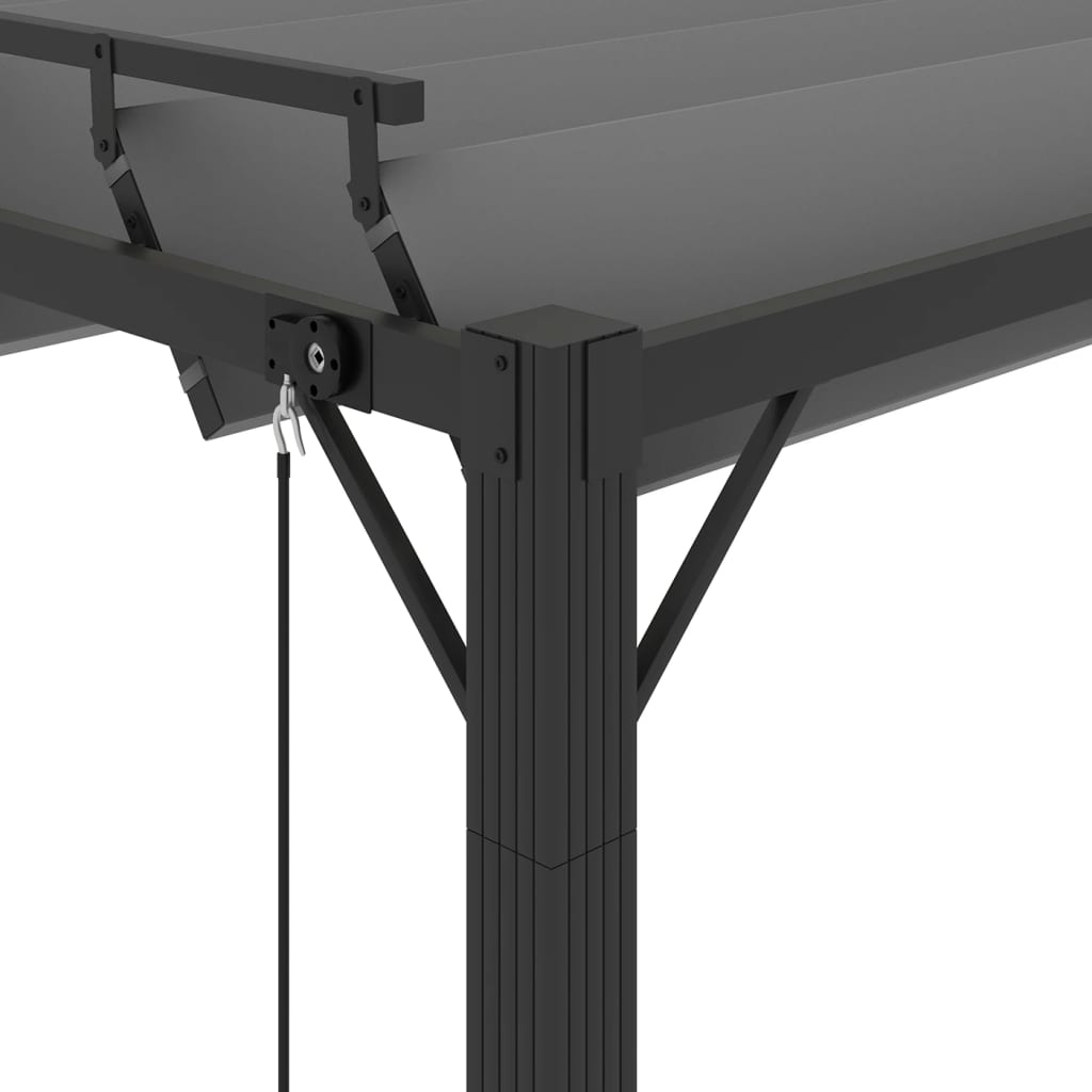 Prieel met lamellendak 3x3 m stof en aluminium antracietkleurig is nu te koop bij PeponiXL, paradijselijk wonen!