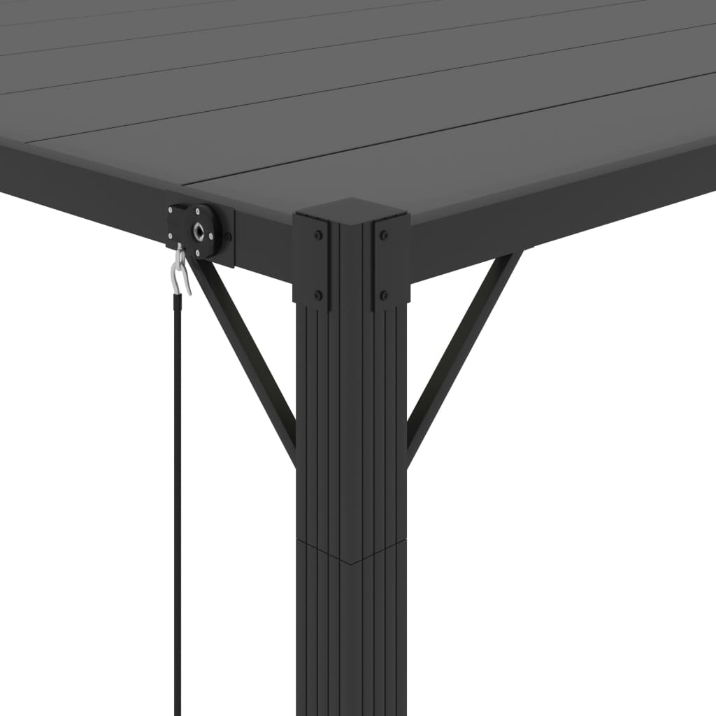 Prieel met lamellendak 3x3 m stof en aluminium antracietkleurig is nu te koop bij PeponiXL, paradijselijk wonen!