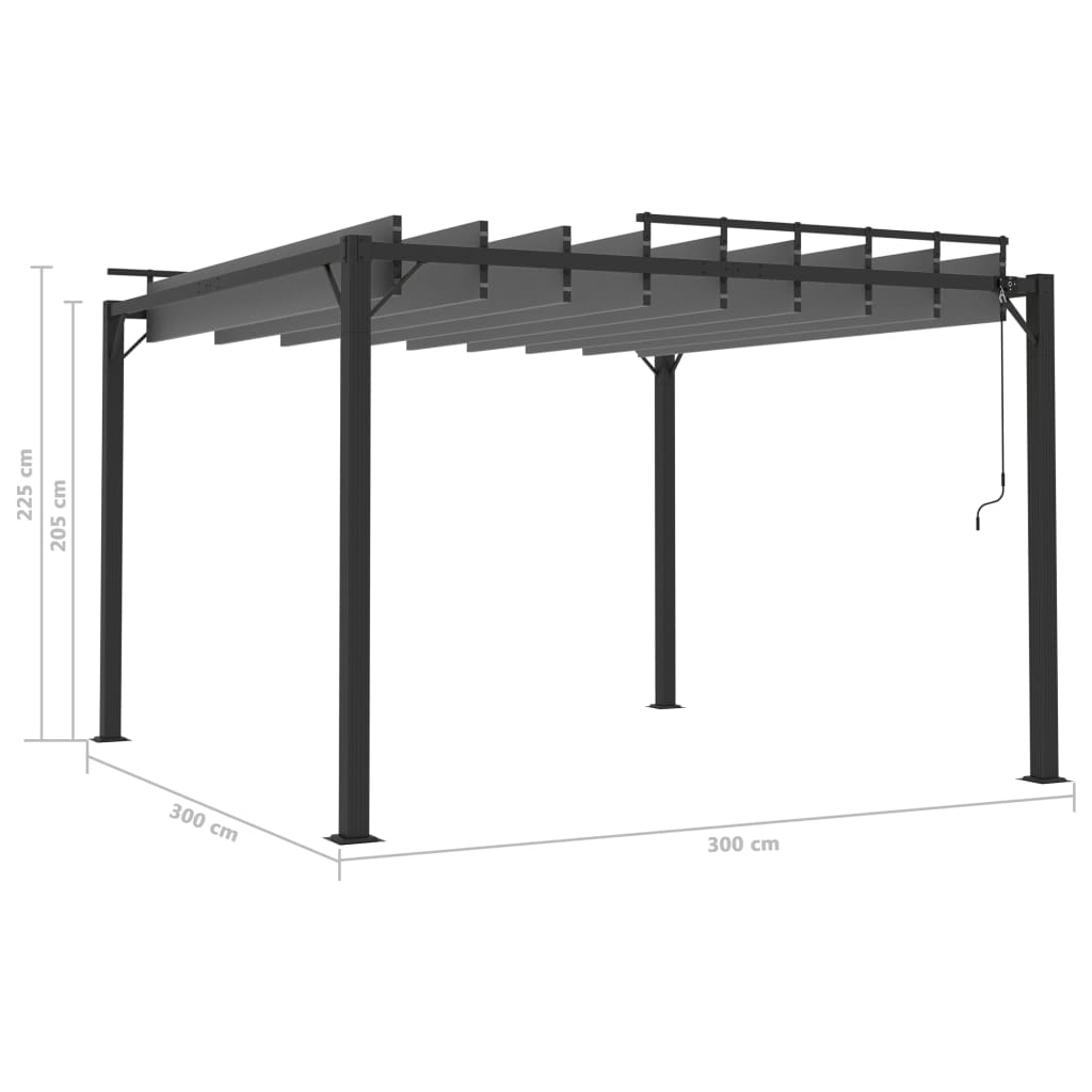Prieel met lamellendak 3x3 m stof en aluminium antracietkleurig is nu te koop bij PeponiXL, paradijselijk wonen!