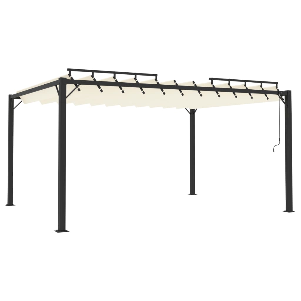 Prieel met lamellendak 3x4 m stof en aluminium crèmekleurig is nu te koop bij PeponiXL, paradijselijk wonen!