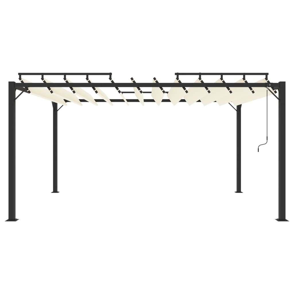 Prieel met lamellendak 3x4 m stof en aluminium crèmekleurig is nu te koop bij PeponiXL, paradijselijk wonen!