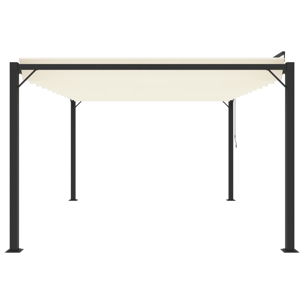 Prieel met lamellendak 3x4 m stof en aluminium crèmekleurig is nu te koop bij PeponiXL, paradijselijk wonen!