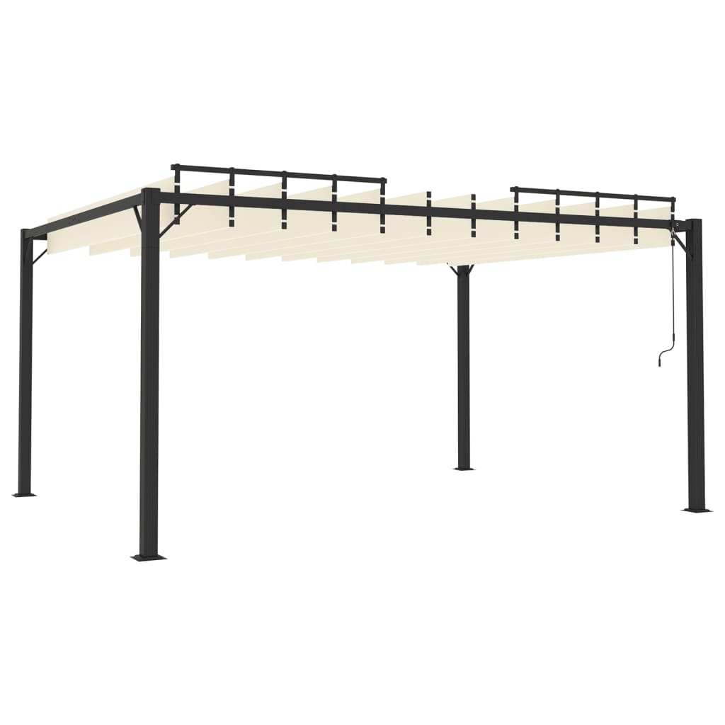 Prieel met lamellendak 3x4 m stof en aluminium crèmekleurig is nu te koop bij PeponiXL, paradijselijk wonen!