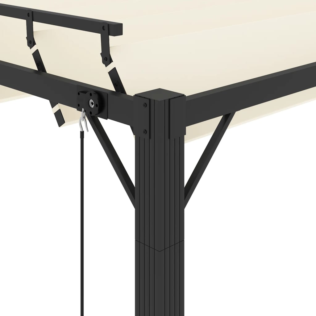 Prieel met lamellendak 3x4 m stof en aluminium crèmekleurig is nu te koop bij PeponiXL, paradijselijk wonen!