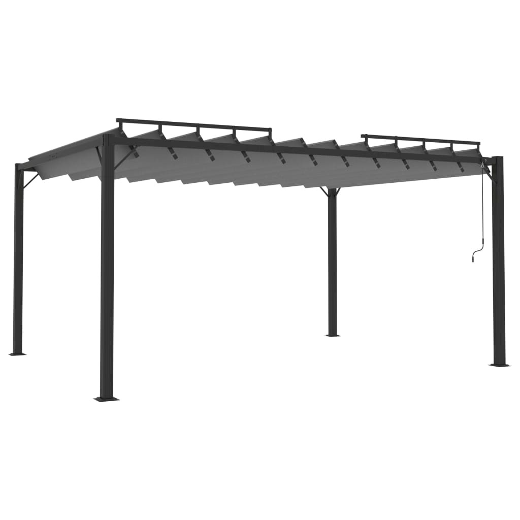 Prieel met lamellendak 3x4 m stof en aluminium antracietkleurig is nu te koop bij PeponiXL, paradijselijk wonen!