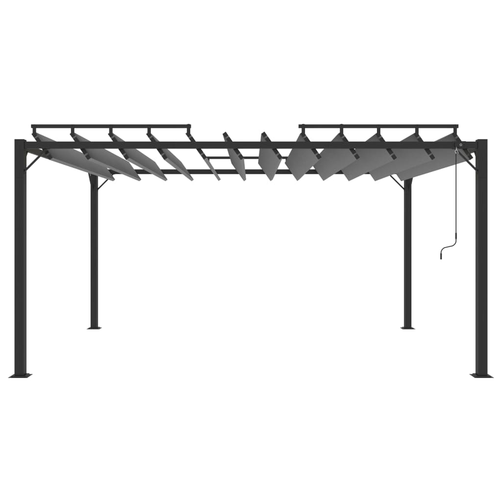 Prieel met lamellendak 3x4 m stof en aluminium antracietkleurig is nu te koop bij PeponiXL, paradijselijk wonen!