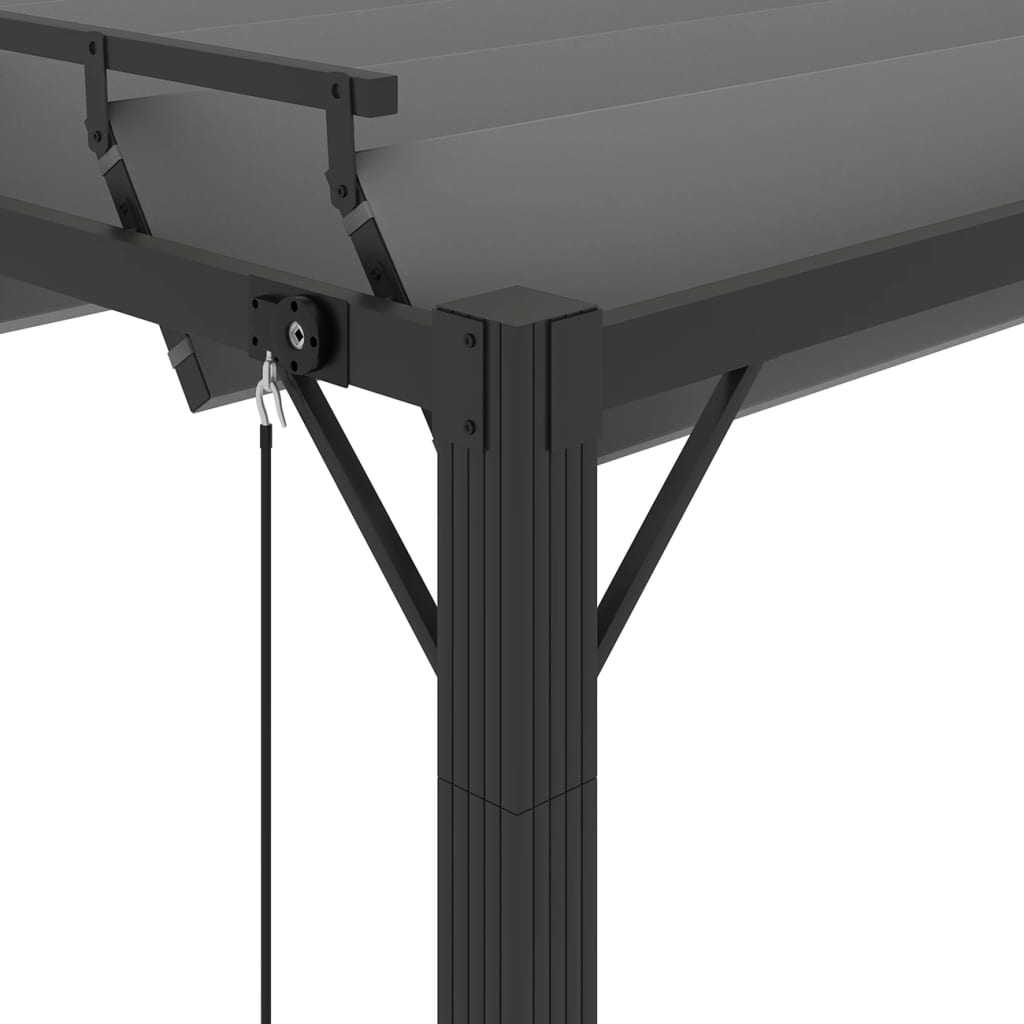 Prieel met lamellendak 3x4 m stof en aluminium antracietkleurig is nu te koop bij PeponiXL, paradijselijk wonen!