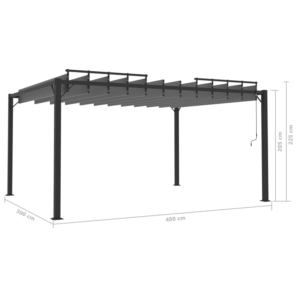 Prieel met lamellendak 3x4 m stof en aluminium antracietkleurig is nu te koop bij PeponiXL, paradijselijk wonen!