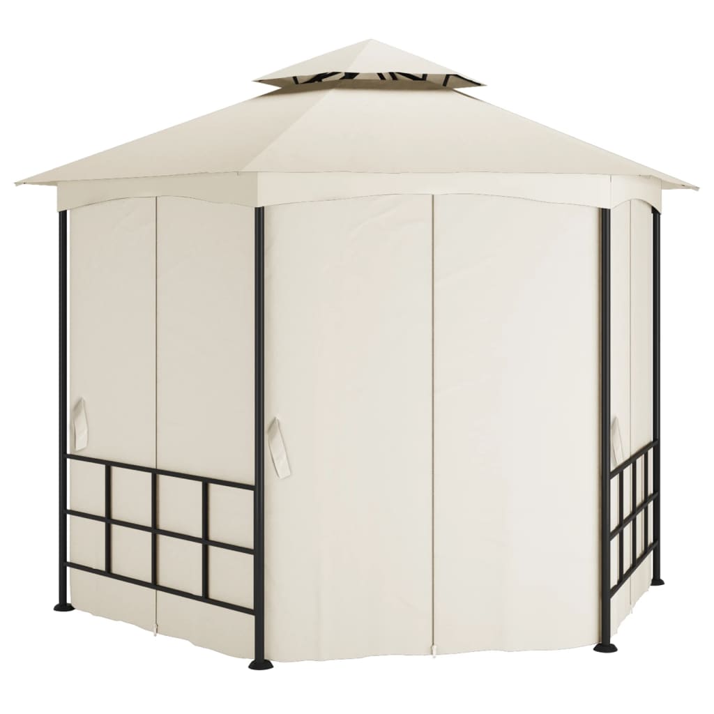 Prieel met zijwanden 3,1x2,7 m crèmekleurig is nu te koop bij PeponiXL, paradijselijk wonen!