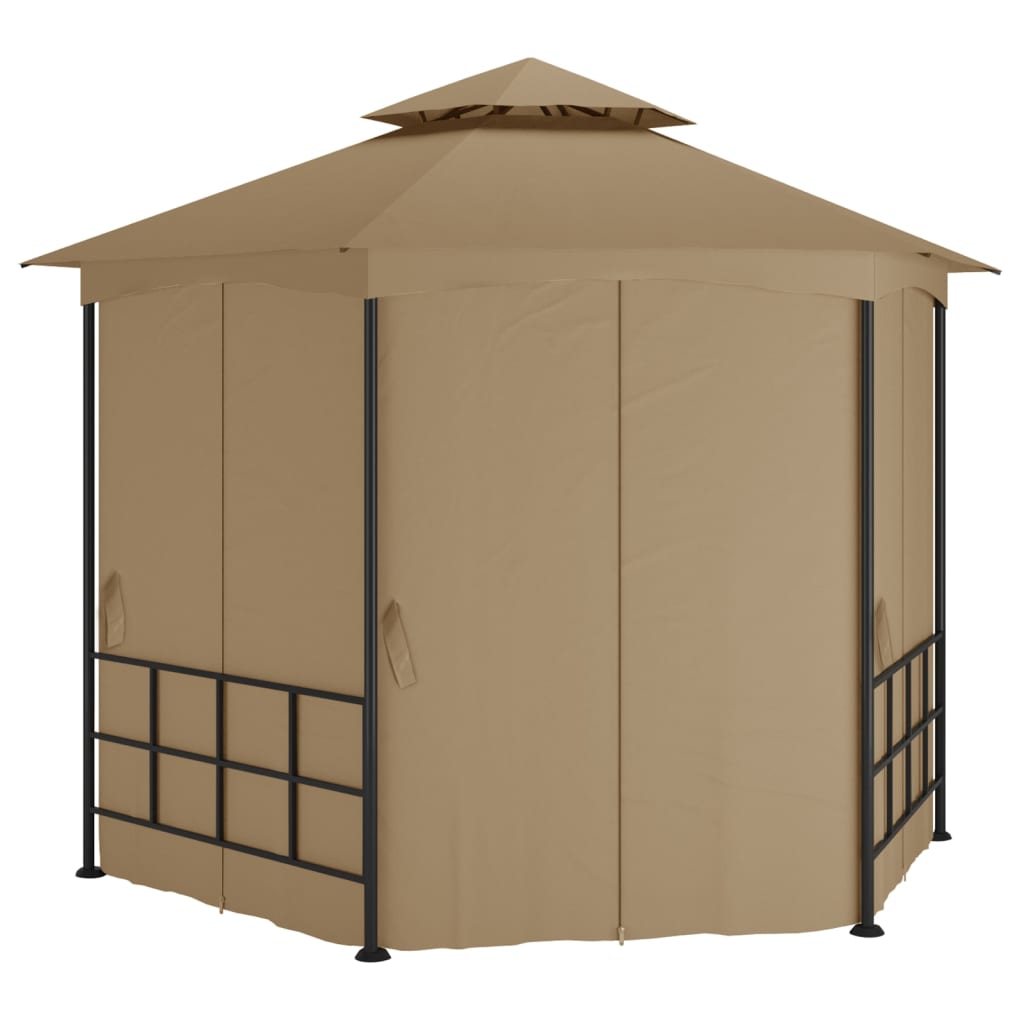Prieel met zijwanden 3,1x2,7 m taupe is nu te koop bij PeponiXL, paradijselijk wonen!