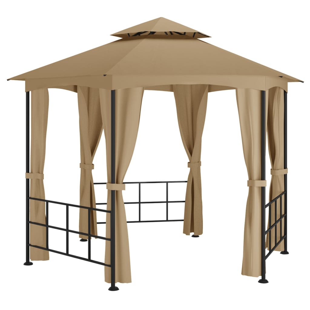 Prieel met zijwanden 3,1x2,7 m taupe is nu te koop bij PeponiXL, paradijselijk wonen!