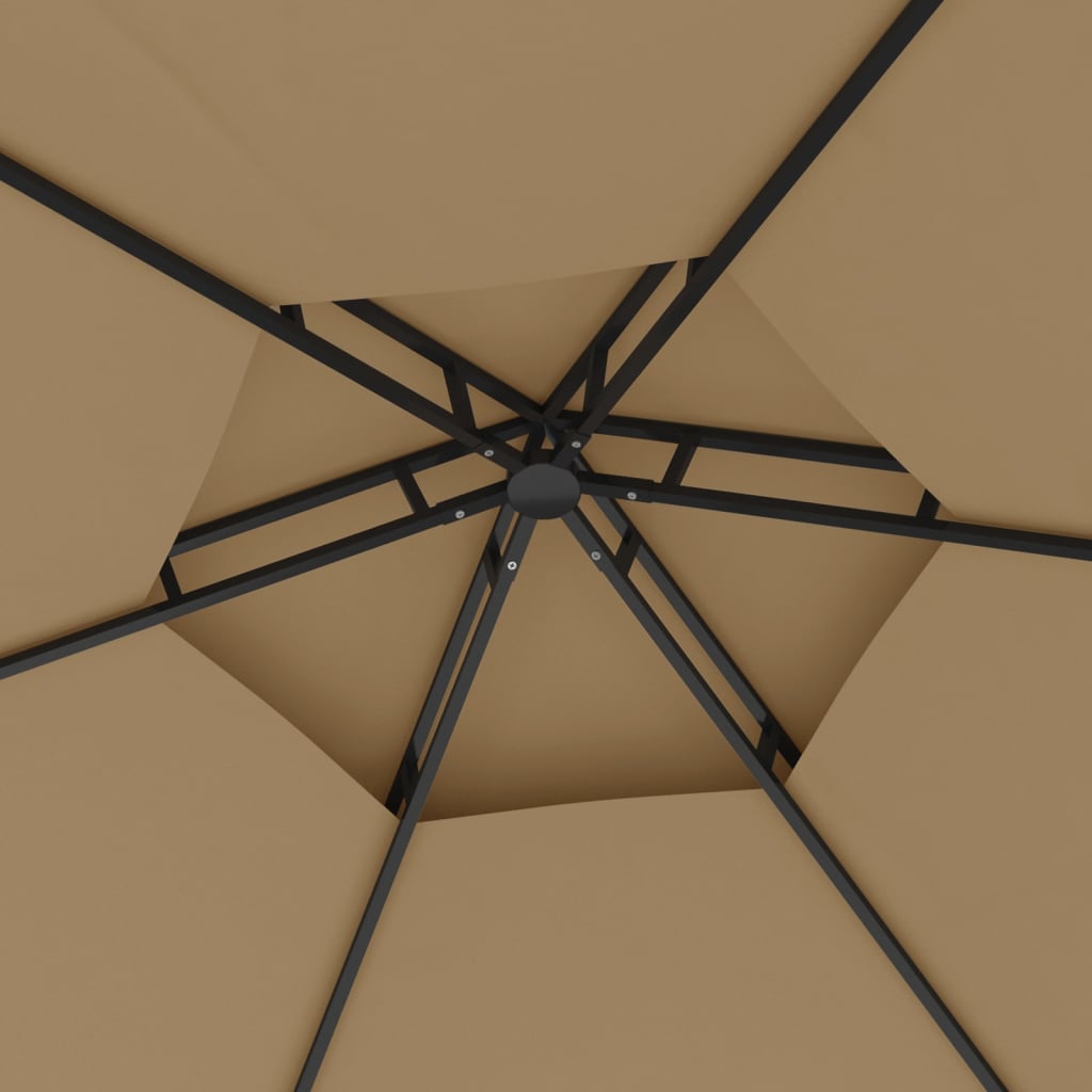 Prieel met zijwanden 3,1x2,7 m taupe is nu te koop bij PeponiXL, paradijselijk wonen!