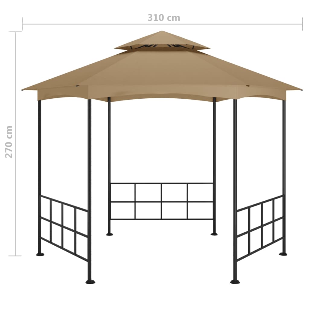 Prieel met zijwanden 3,1x2,7 m taupe is nu te koop bij PeponiXL, paradijselijk wonen!