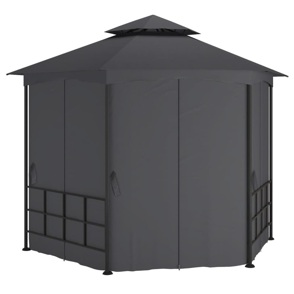 Prieel met zijwanden 3,1x2,7 m antracietkleurig is nu te koop bij PeponiXL, paradijselijk wonen!