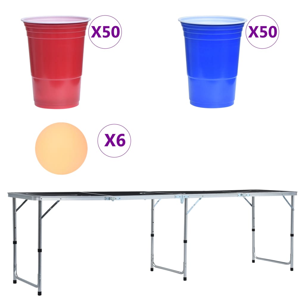 Bierpongtafel met bekers en ballen inklapbaar 240 cm is nu te koop bij PeponiXL, paradijselijk wonen!