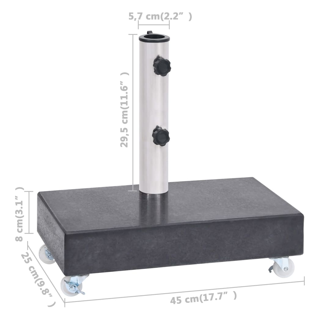 Parasolvoet 45x25x8 cm graniet zwart is nu te koop bij PeponiXL, paradijselijk wonen!