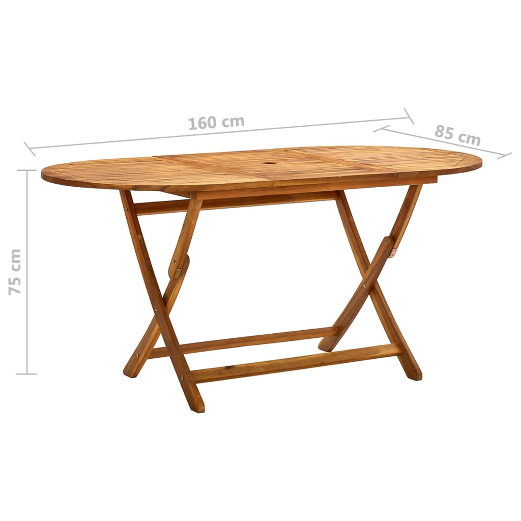 Tuintafel inklapbaar 160x85x75 cm massief acaciahout is nu te koop bij PeponiXL, paradijselijk wonen!