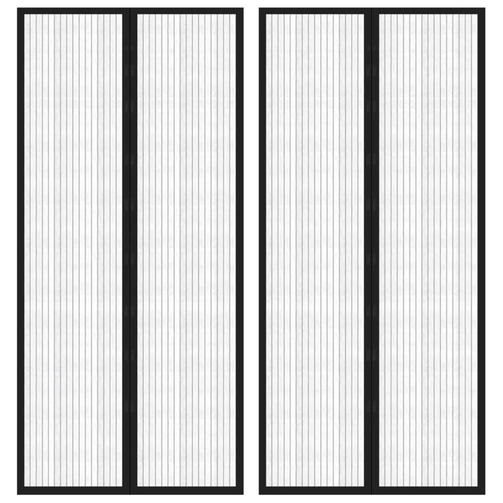 Insectendeurgordijnen 2 st magnetisch 210x90 cm zwart is nu te koop bij PeponiXL, paradijselijk wonen!