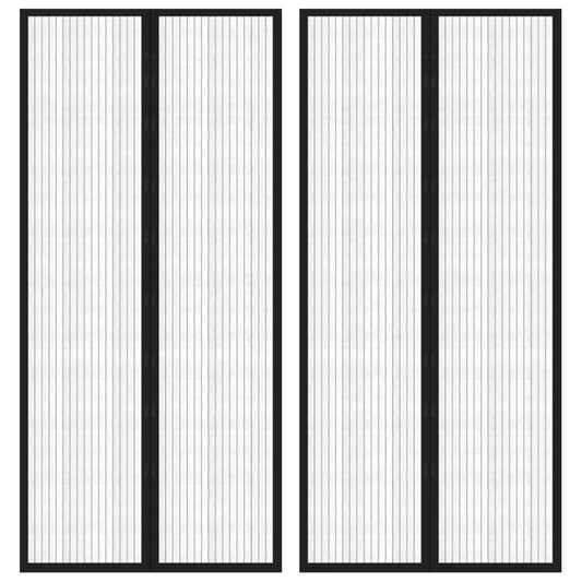 Insectendeurgordijnen 2 st magnetisch 210x90 cm zwart is nu te koop bij PeponiXL, paradijselijk wonen!