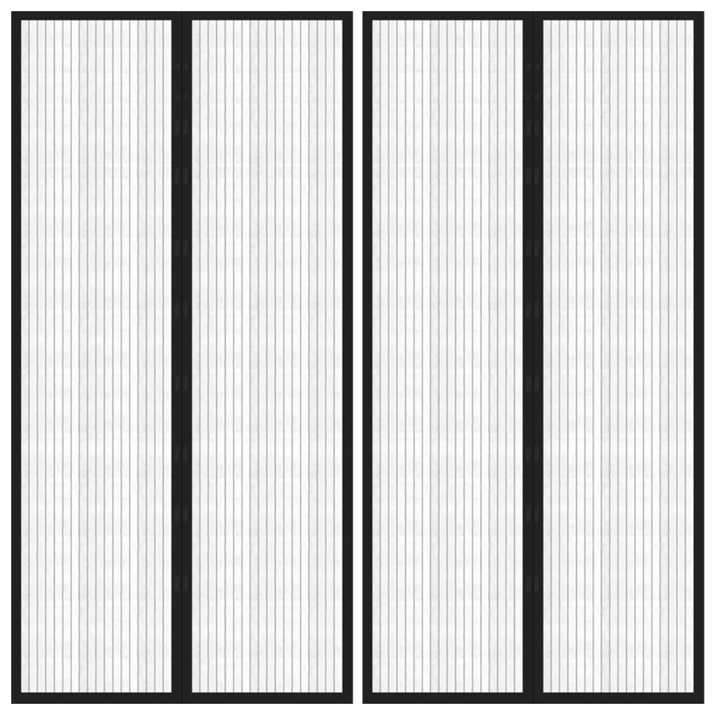 Insectendeurgordijnen 2 st magnetisch 220x100 cm zwart is nu te koop bij PeponiXL, paradijselijk wonen!