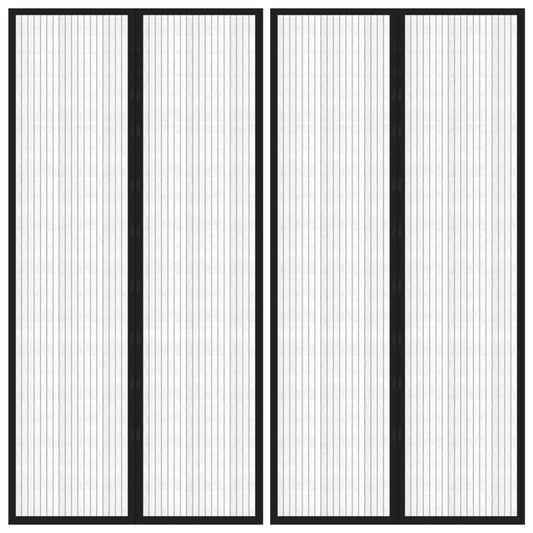 Insectendeurgordijnen 2 st magnetisch 220x100 cm zwart is nu te koop bij PeponiXL, paradijselijk wonen!