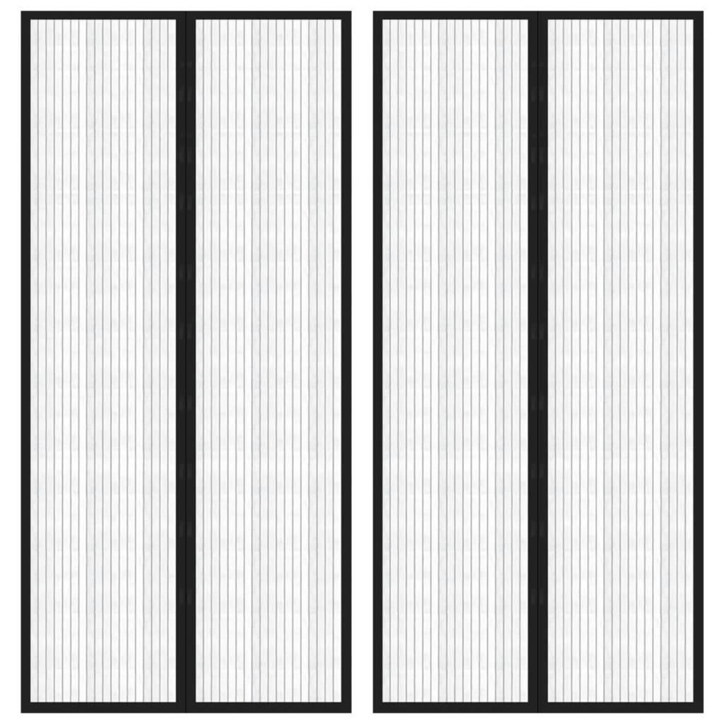 Insectendeurgordijnen 2 st magnetisch 220x110 cm zwart is nu te koop bij PeponiXL, paradijselijk wonen!