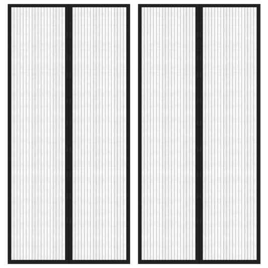 Insectendeurgordijnen 2 st magnetisch 220x110 cm zwart is nu te koop bij PeponiXL, paradijselijk wonen!