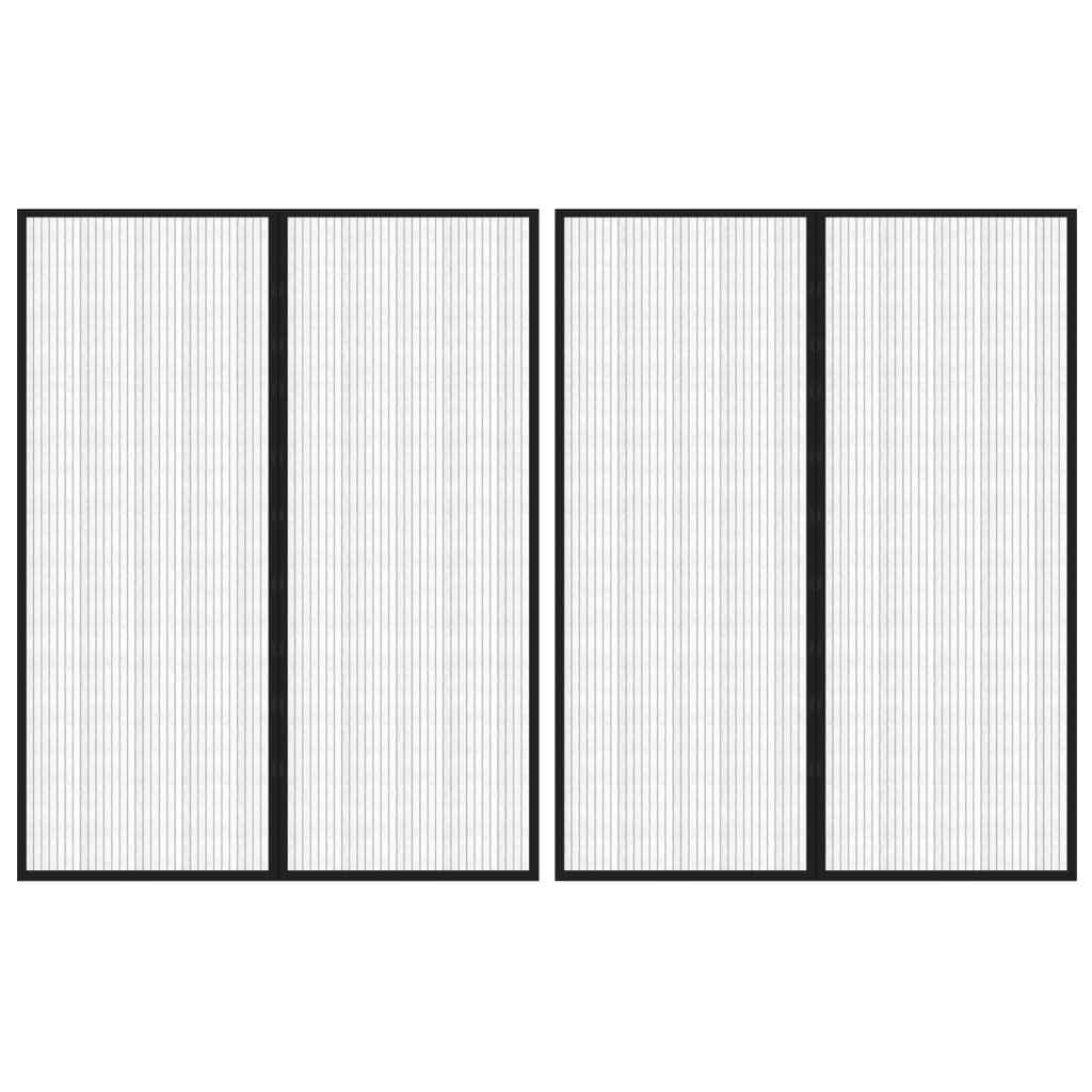 Insectendeurgordijnen 2 st magnetisch 230x160 cm zwart is nu te koop bij PeponiXL, paradijselijk wonen!