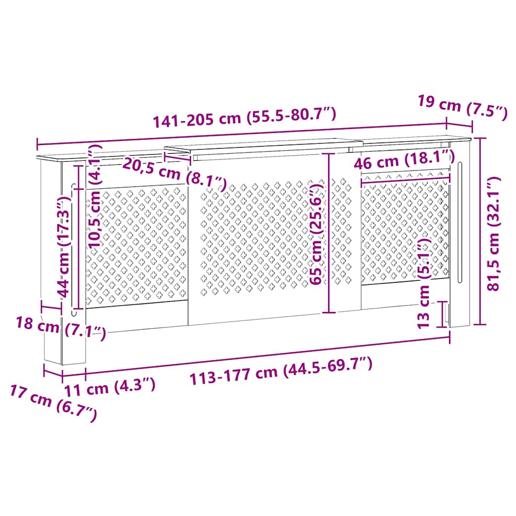 Radiatorombouw 205 cm MDF zwart is nu te koop bij PeponiXL, paradijselijk wonen!
