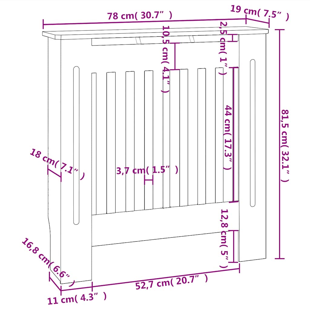Radiatorombouw 78 cm bewerkt hout zwart is nu te koop bij PeponiXL, paradijselijk wonen!