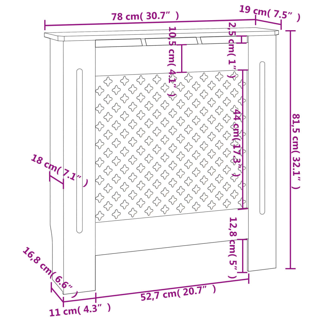 Radiatorombouw 78 cm MDF wit is nu te koop bij PeponiXL, paradijselijk wonen!