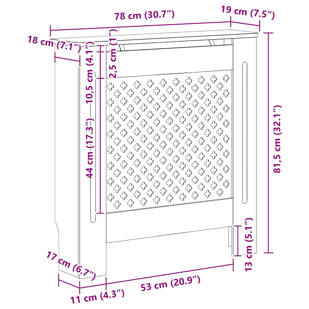 Radiatorombouw 78 cm MDF grijs is nu te koop bij PeponiXL, paradijselijk wonen!