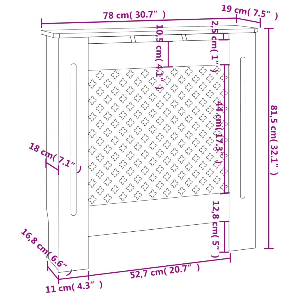Radiatorombouw 78 cm MDF is nu te koop bij PeponiXL, paradijselijk wonen!
