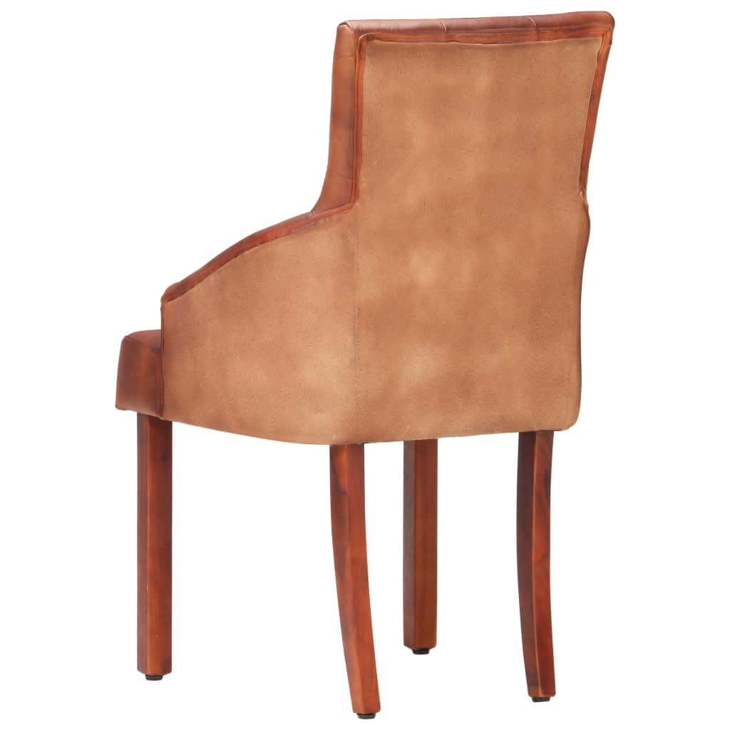 Eetkamerstoelen 6 st echt geitenleer bruin is nu te koop bij PeponiXL, paradijselijk wonen!