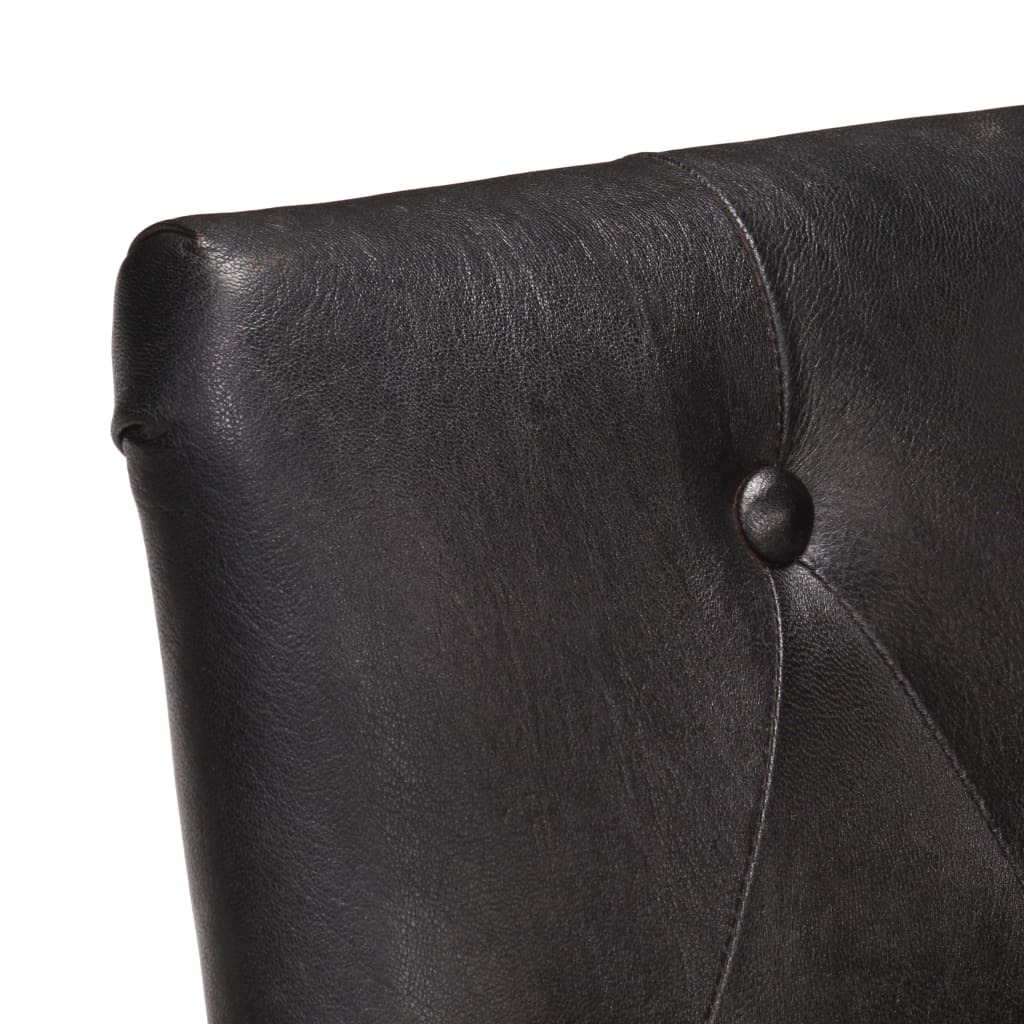 Eetkamerstoelen 6 st echt geitenleer zwart is nu te koop bij PeponiXL, paradijselijk wonen!