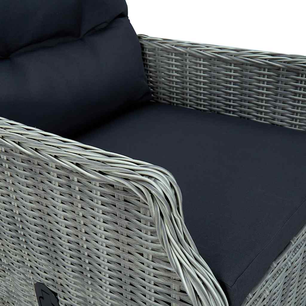 Tuinstoel verstelbaar met kussens poly rattan lichtgrijs is nu te koop bij PeponiXL, paradijselijk wonen!