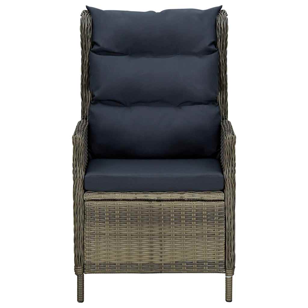 Tuinstoel verstelbaar met kussens poly rattan bruin is nu te koop bij PeponiXL, paradijselijk wonen!