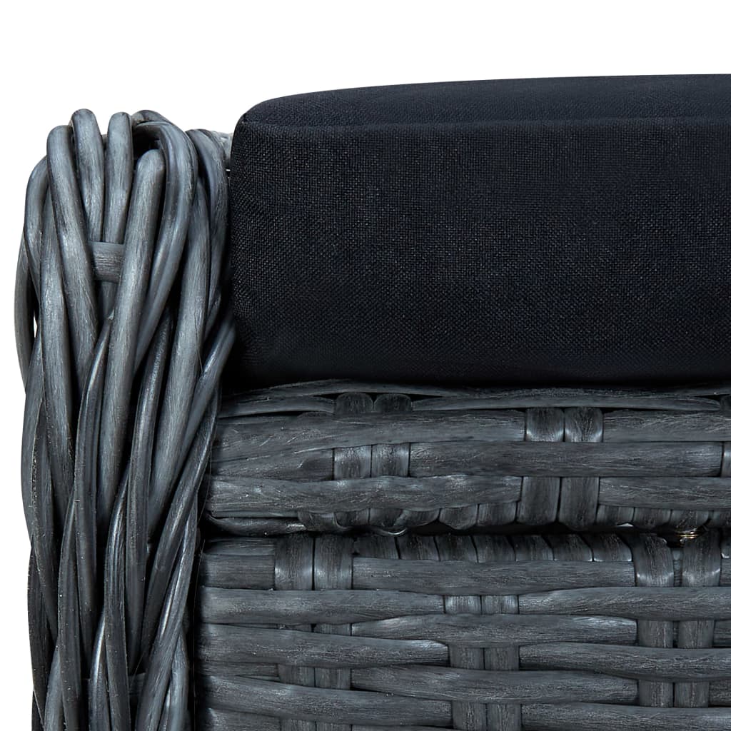 Tuinstoel verstelbaar met voetenbankje poly rattan donkergrijs is nu te koop bij PeponiXL, paradijselijk wonen!