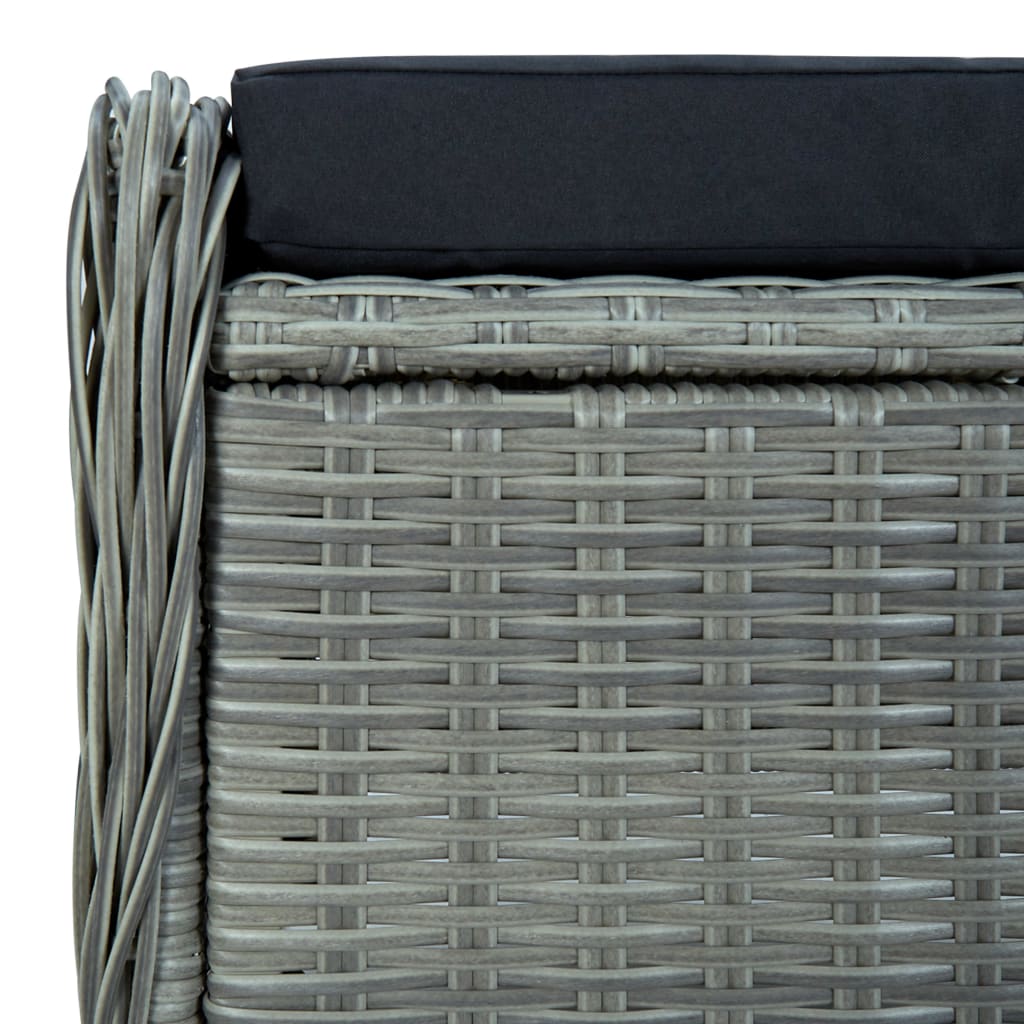Tuinstoel verstelbaar met voetenbankje poly rattan lichtgrijs is nu te koop bij PeponiXL, paradijselijk wonen!